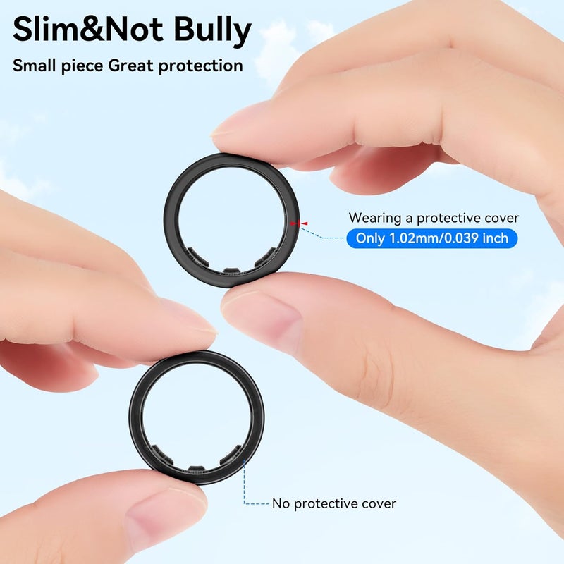 Dr.DJ [4 Pack Ultra -Thin Silicone Cover for Oura Ring Gen 4/4 Ceramic, Oura Ring Gen 3, Protector for Samsung Galaxy Ring/RingConn/for UltraHuman Ring AIR Sizing Kit, S (White/Black/Blue/Transparent) - Image 5